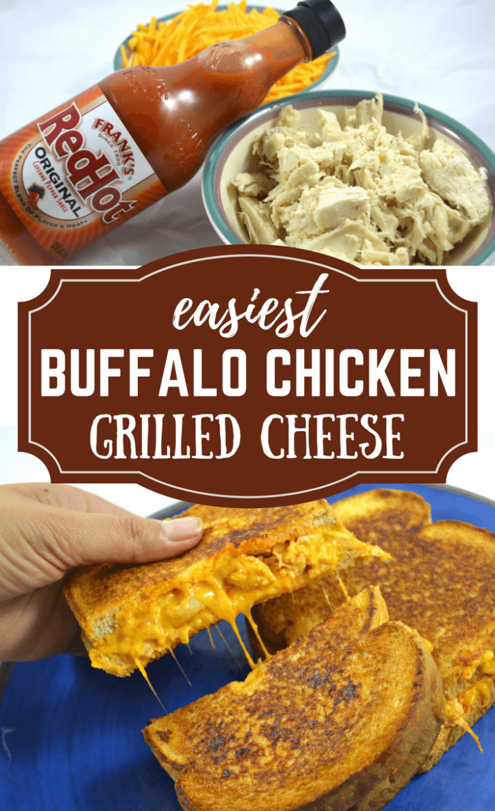 Easy Buffalo Chicken Grilled Cheese | Grilled Cheese Recipes | Easy family recipes | Cheap and easy sandwich recipes | quick and easy dinner recipes | grilled cheese lovers | #grilledcheese #comfortfood #easiestrecipes #franksbuffalosauce | theMRSingLink