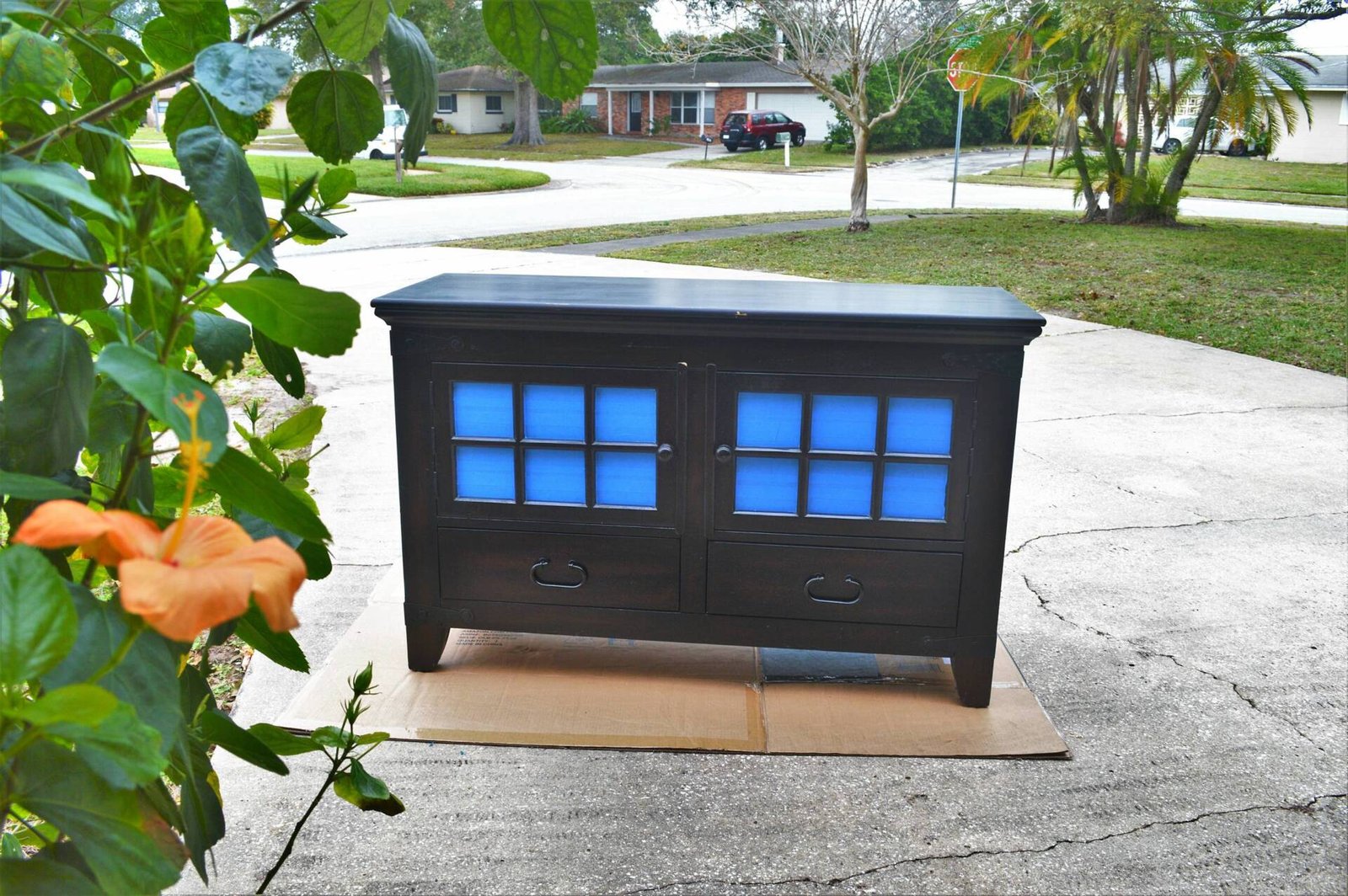 How to distress wood furniture with faux copper patina