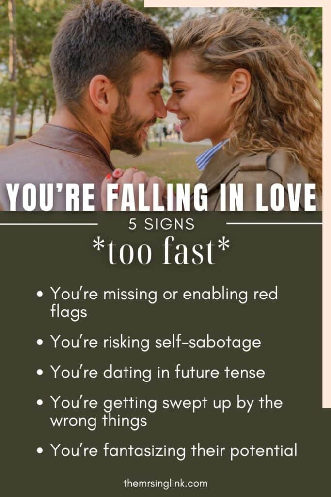 5 Signs you're falling in love too fast | This one's for my heart-on-their-sleeve wearers, love at first sighters, and prematurely attached in relationships - aka, when you end up falling for someone too hard, too fast. #dating #fallinginlove #inlove #loveatfirstsight