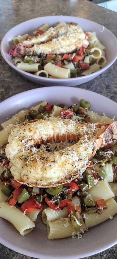 These may have been fresh and personally hand-caught, but right now Lobster is in season here in Florida (or wherever you can get it). And I'm all about making Florida lobster pasta (Lobsta Pasta, lol) when I can get my hands on fresh bugs. Yes, their technically bugs of the sea!