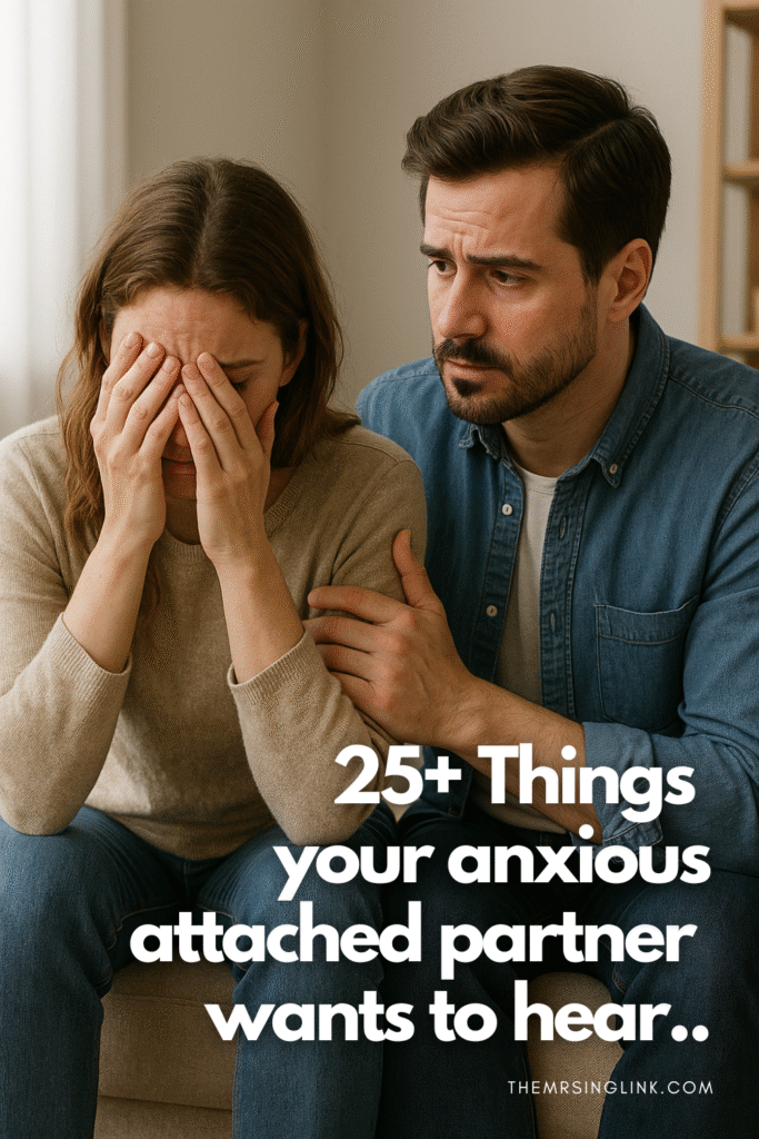 25+ Things to say to an anxious attached partner (that actually help) | An anxious attached partner longs and craves for closeness (intimacy), so here are over 25 things to say that are actually helpful. #anxiousattachment #relationshipadvice