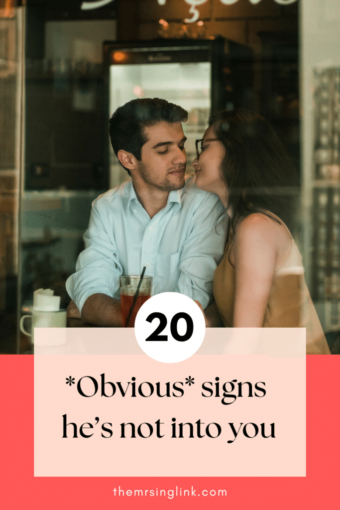 20 *obvious* signs he's not into you | How can you tell when someone's not interested? There are many signs that leave us questioning someone's feelings and intentions, but are they always obvious? Many times, these signs go ignored and leave us entirely blindsided by heartache.