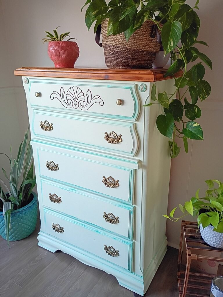 When we bought our little Florida Keys bungalow back in 2021, I took my sweet time figuring out exactly what vibe I wanted to bring to the interior. This beach house dresser makeover being one of them! | theMRSingLink LLC