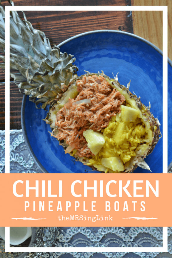 Crock Pot Chili Chicken Pineapple Boats THEMRSINGLINK