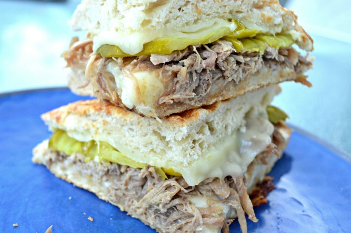 Crock Pot Pulled Pork Cuban Panini | Panini Recipes | Cuban Sandwich Recipes | Sandwich Recipes | Easy Leftover Recipes | Crock Pot Recipes | Pulled Pork Recipes | #crockpot #comfortfood #recipes | theMRSingLink