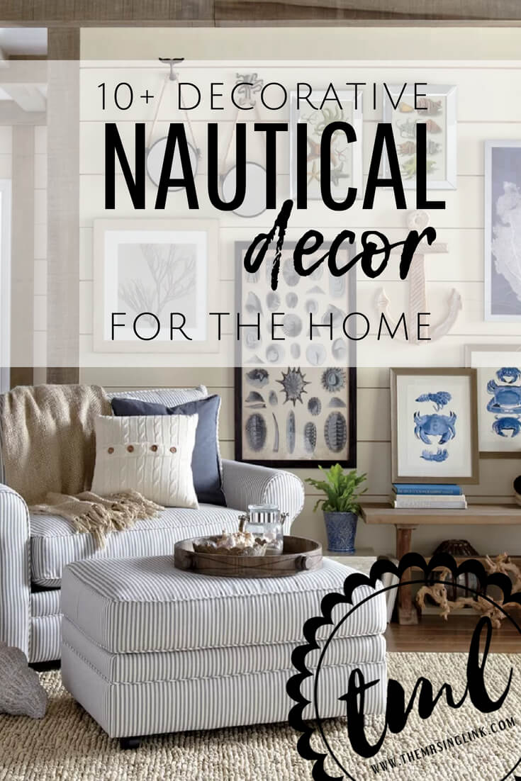 10+ Decorative Nautical Home Accents | Inexpensive home decor ideas | #homedecor #nautical | Nautical home accent ideas | Nautical style interior design pieces fro the home | Nautical wall decor, light fixtures, and more | Nautical home accessories to decorate your home | theMRSingLink