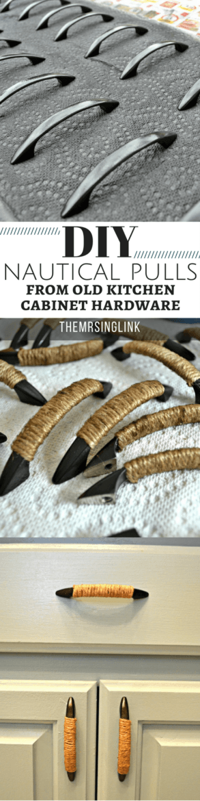 DIY Upgrade Old Kitchen Hardware Into Nautical Pulls | DIY Kitchen Hardware | Kitchen Cabinet Pulls | DIY Kitchen | DIY Home Improvements | theMRSingLink