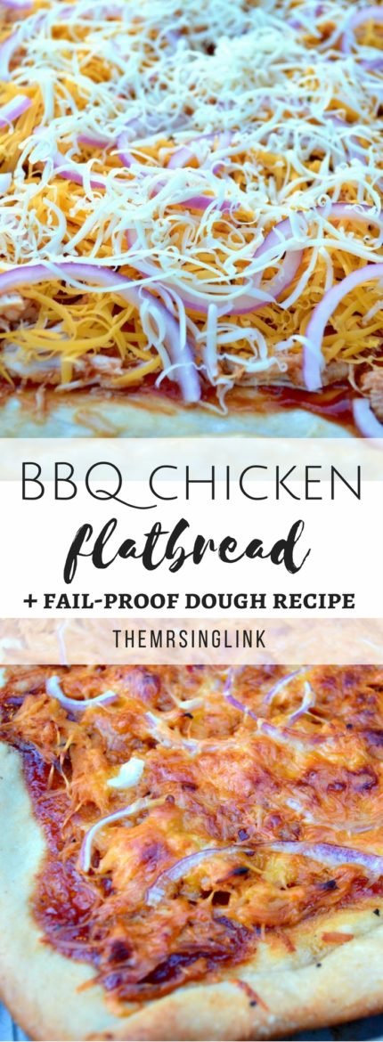 Crispy BBQ Chicken Flatbread + Fail-Proof Dough Recipe | Flatbread Recipes | Pizza Recipes | Easy Dough Recipes | Homemade Dough Recipes | Scratch Recipes | Easy Dinner Recipes | Delicious Recipes | theMRSingLink