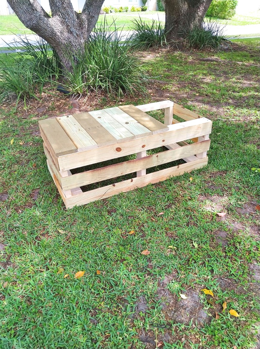 DIY Coastal Crab Trap Storage Bench [For Less Than $100