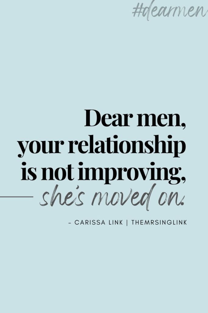 Your relationship is not improving - she's moved on | Relationship advice for men | #relationshipproblems #relationshipadviceformen | theMRSingLink LLC