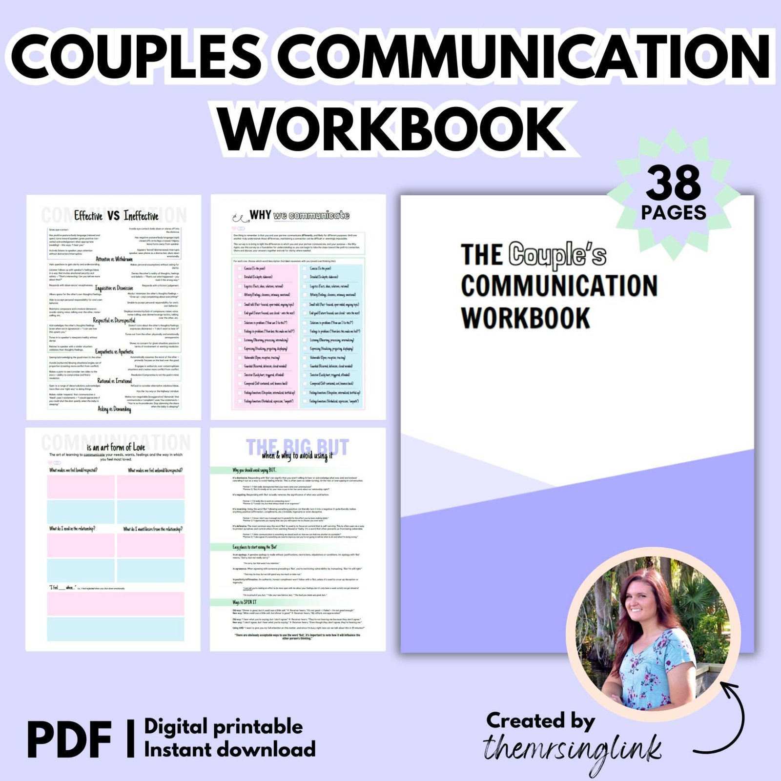 Couples Communication Workbook | Created by theMRSingLink LLC