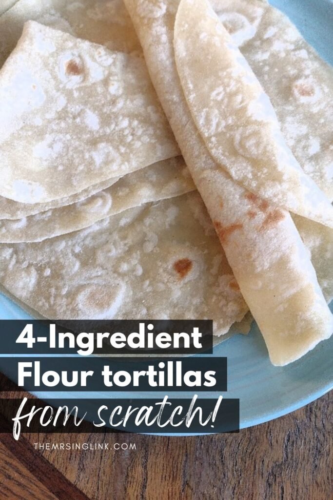 Better than store bought - 4 Ingredient Tortilla Wrap recipe from scratch | I'm telling you right now that homemade tortillas stomp the living daylights out of storebought wraps. Throw away those Mission, La Banderitas, and Guerreo tortillas for good, because I can PROMISE you won't miss them once you make fresh, homemade tortillas.