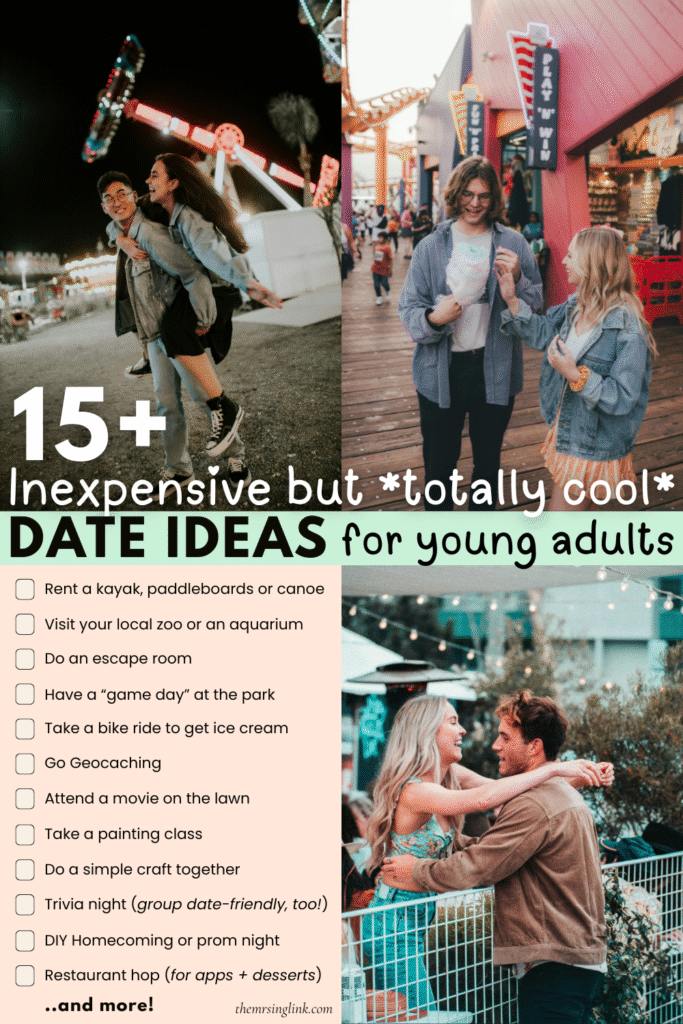 15+ Inexpensive but totally cool date ideas for young adult couples | when you're young, date idea activities are about fun life experiences that are still safe and totally cool without breaking the bank (or curfew). So I came up with - hopefully - a pretty unique list of *totally cool* date ideas for teens and young adult couples. #dateideas #dateideasforteens